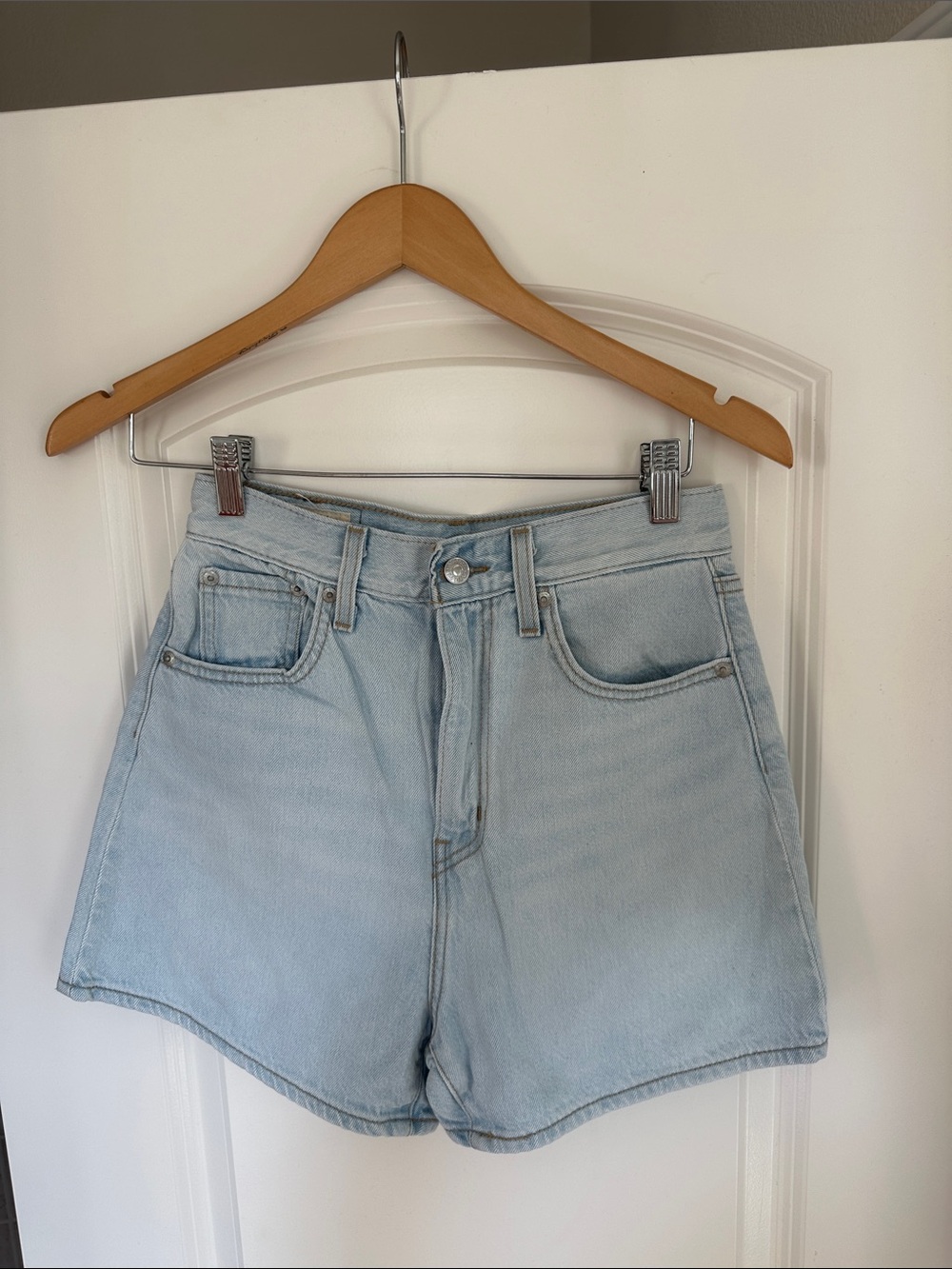Levi's Light Blue High-Rise Denim Shorts